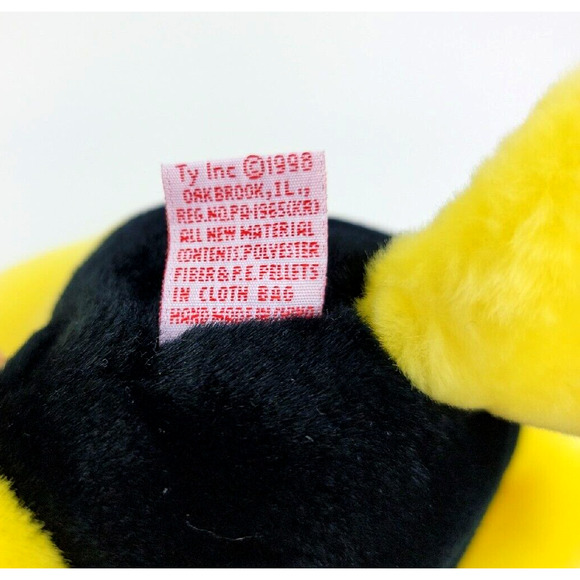 1998 VINTAGE TY Beanie Buddy Bubbles Fish 11” Yellow Plush Stuffed Animal Toy - Picture 9 of 12